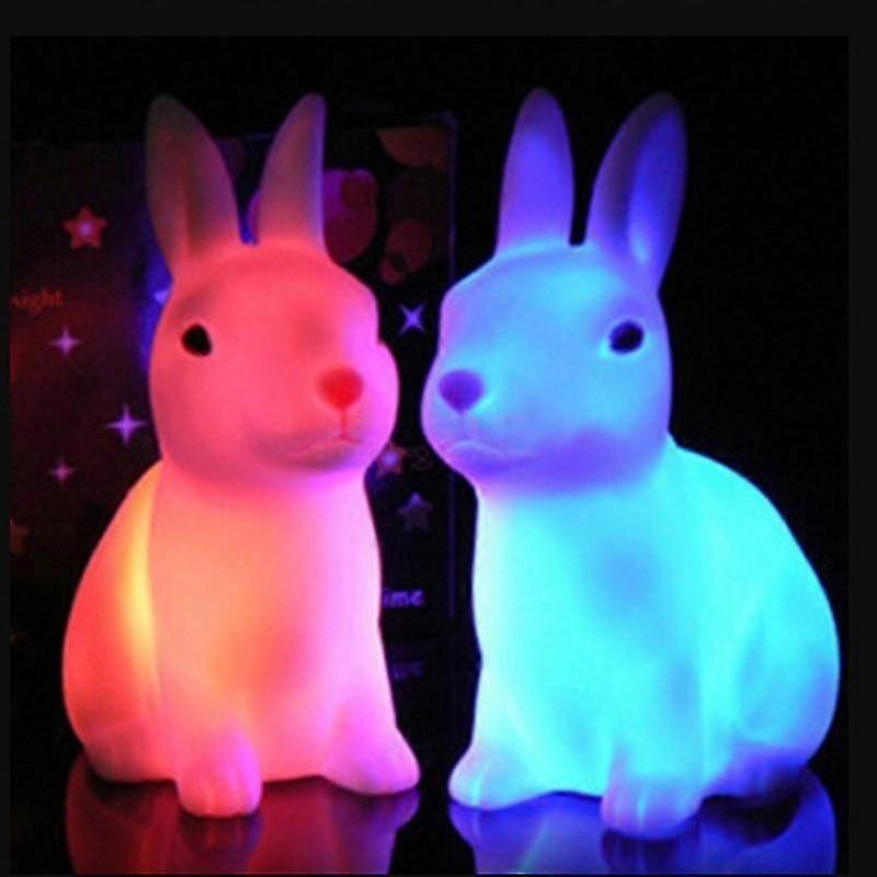 Easter Color Changing LED Lamp Night Light Rabbit Shape Home Party Decor Gift