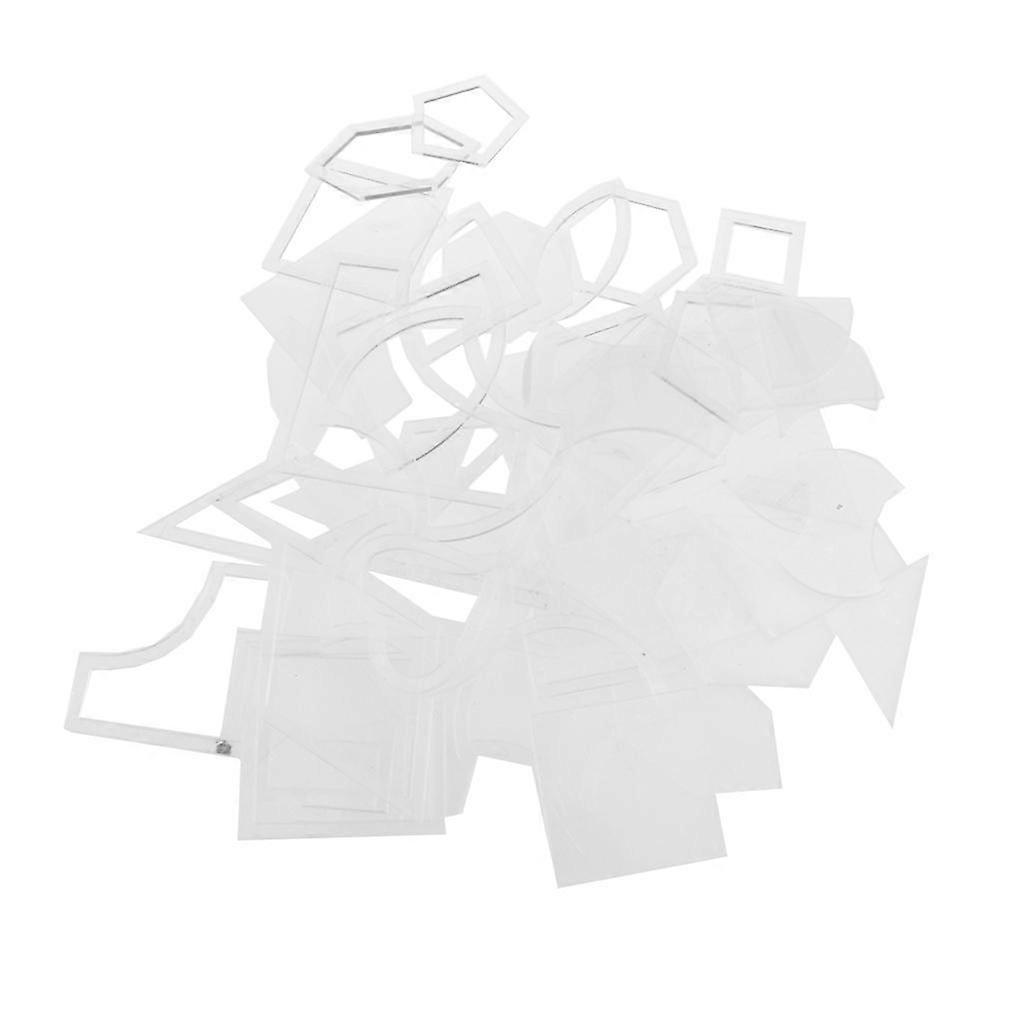 54pcs Assorted Patchwork Templates Clear Acrylic Sewing Quilting Rulers