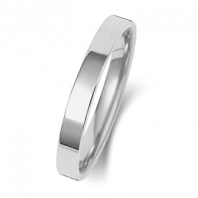 Wedding Band 18K Flat Court 2.5mm-1.7 Wedding Ring WQ122WH/I