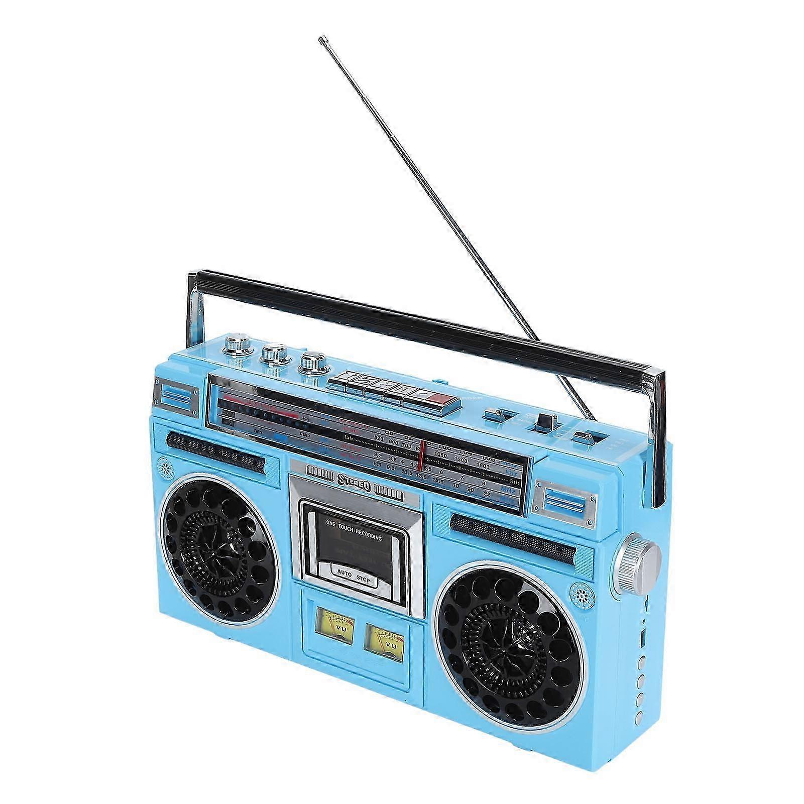 4 Band Retro Bluetooth Cassette Player Recorder for Elderly Kids with FM MW SW1 SW2