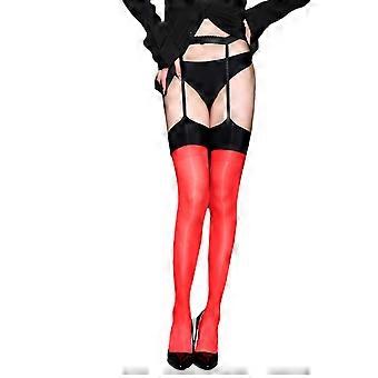 Damen Öl Glänzend Sexy Strumpfhose Strümpfe Mit Strumpfbändern Gürtel Ultradünne Riemchen Offener Schritt Seidige Durchsichtige Strumpfhose Weiß
