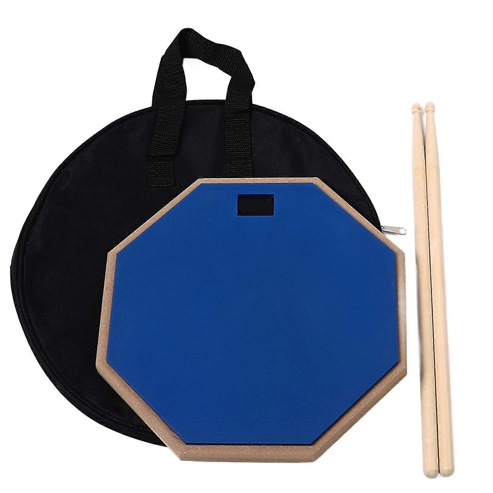 3PCS Set Portable Dumb Drum Pad 12 Inch Silent Drum Pad with 2 Drumsticks and Storage Bag