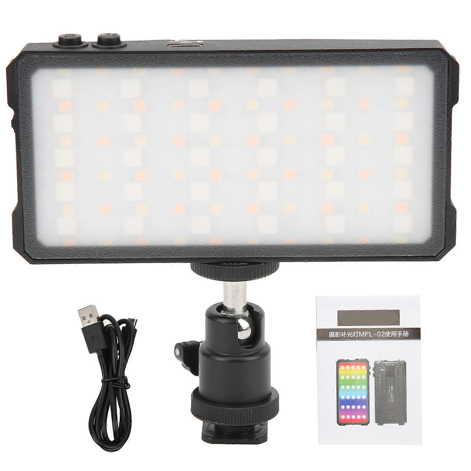 Portable RGB Full-Color LED Fill Light with Cold Shoe Ball Head for Photography & Video