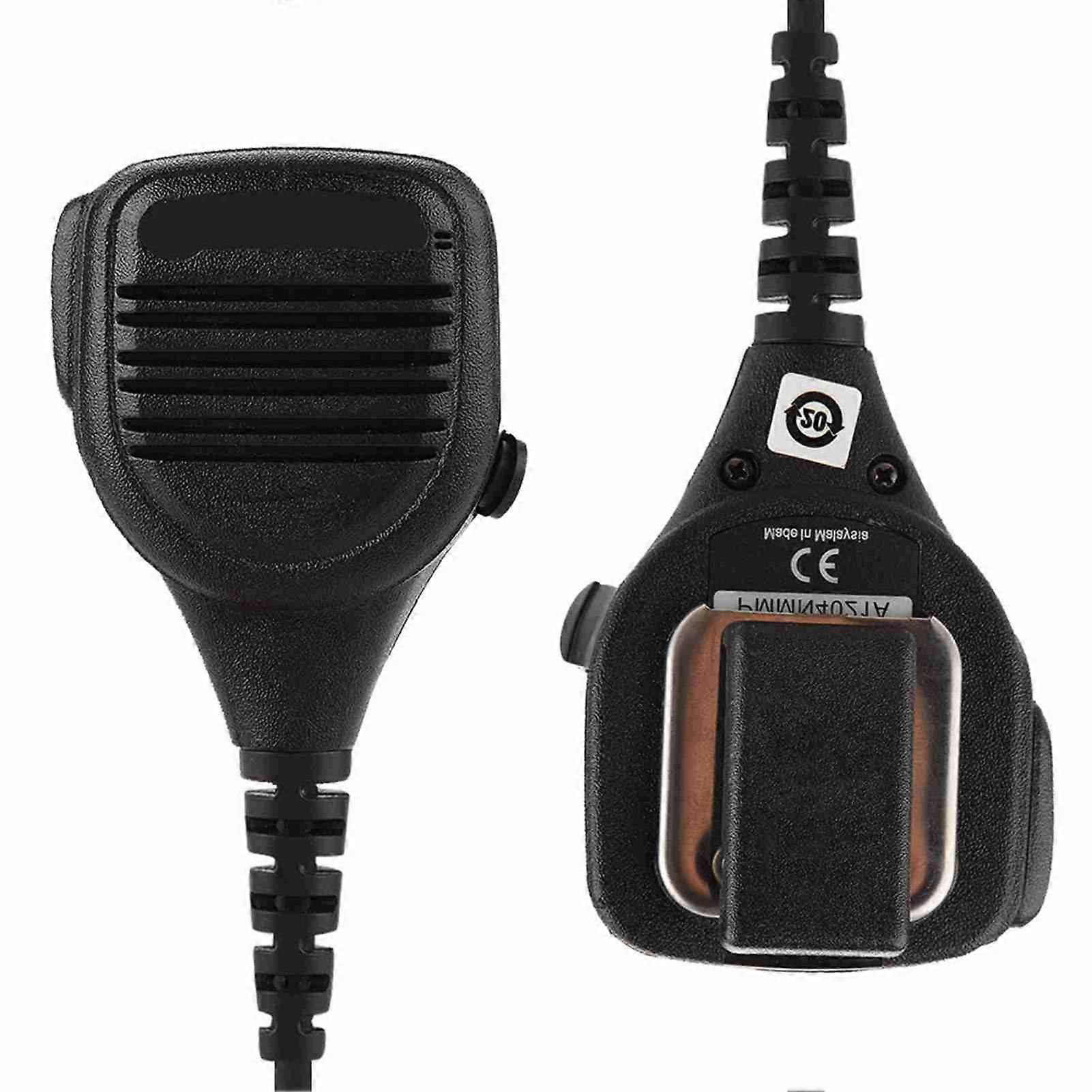 Noise Cancelling Walkie Talkie Speaker with PTT, 50cm Cable, Black