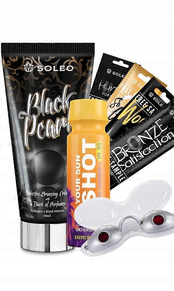 Soleo Black Pearl 150ml Strong Tanning Bronzer + Freebies
