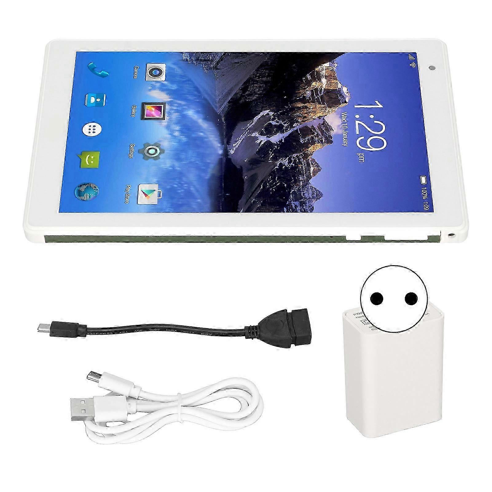 8 Inch Tablet 4GB RAM 64GB ROM Maximum Support 128G TF Card 1920x1200 IPS Calling Tablet for Android 10.0 100?240V Green EU Plug