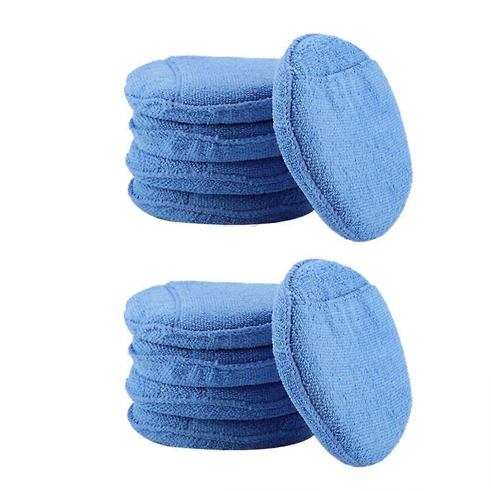 10 PCS Super Soft Microfiber Buffing Pads with Pocket for Car Waxes Glazes