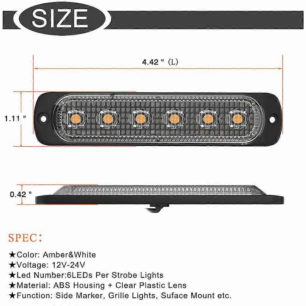 Emergency flashing lights 6PCS LED hazard beacon for vehicles