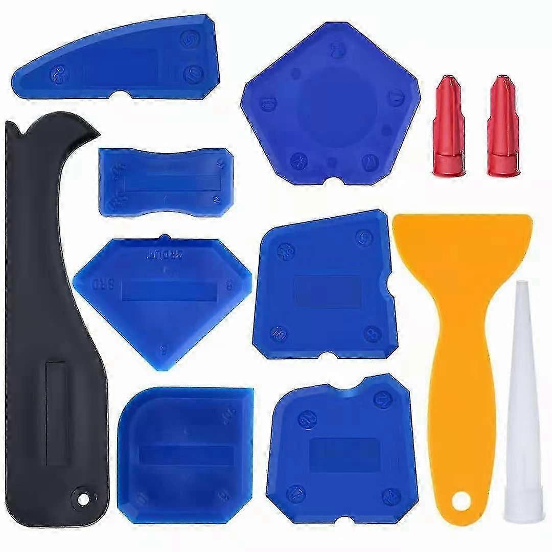 12 Pcs Caulking Tool Silicone Sealant Finishing Tool Grout Scraper Caulk Remover And Caulk Nozzle And Caulk Caps