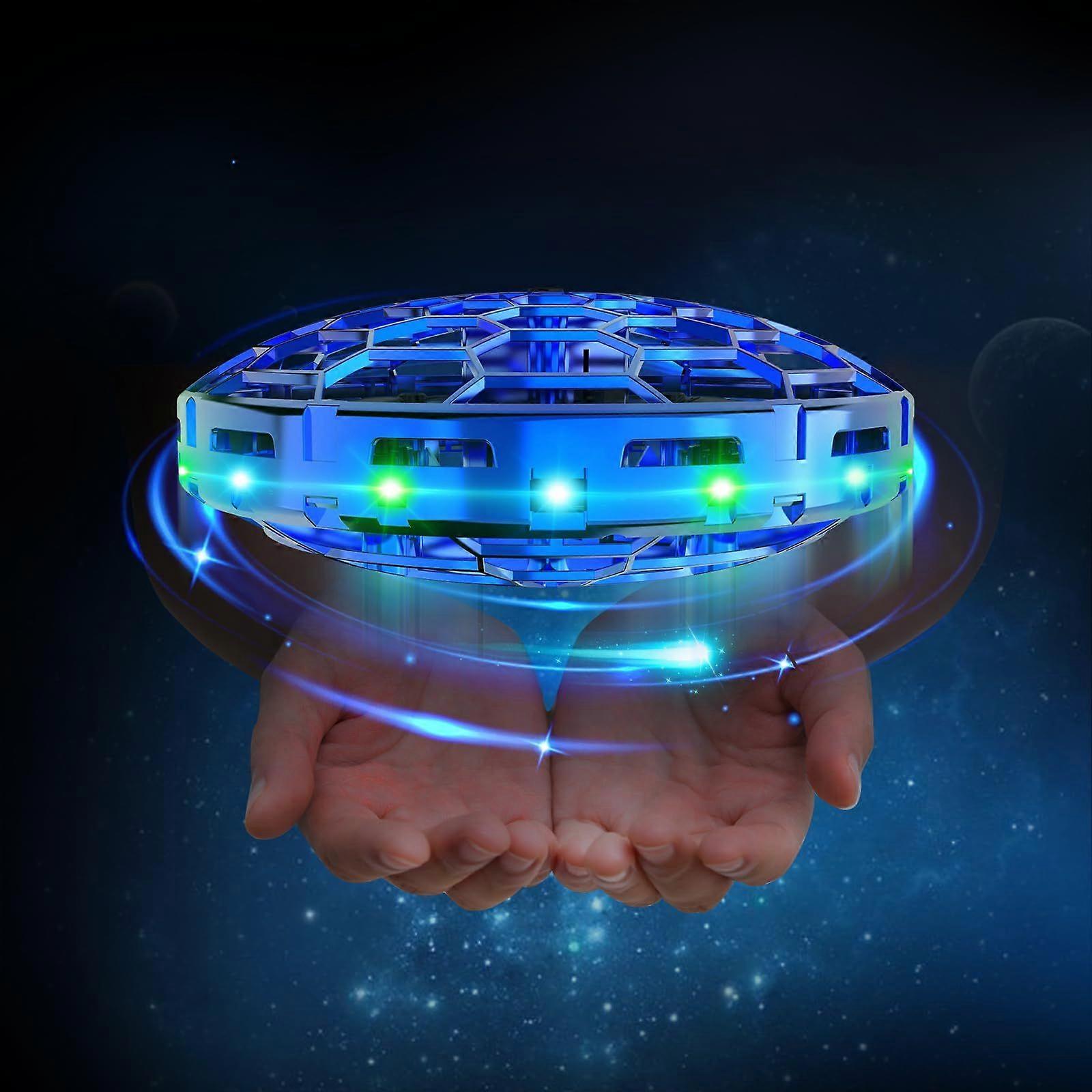 Drone voador para crianças, mini helicóptero UFO com sensores de movimento 360 mãos-livres e luz LED. Um ótimo presente para meninos e meninas a partir de 6 anos.