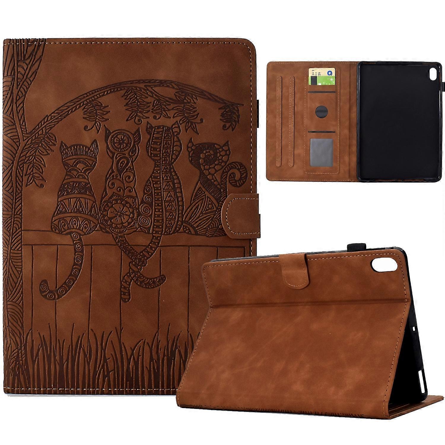 Cats Embossed Leather Smart Tablet Case