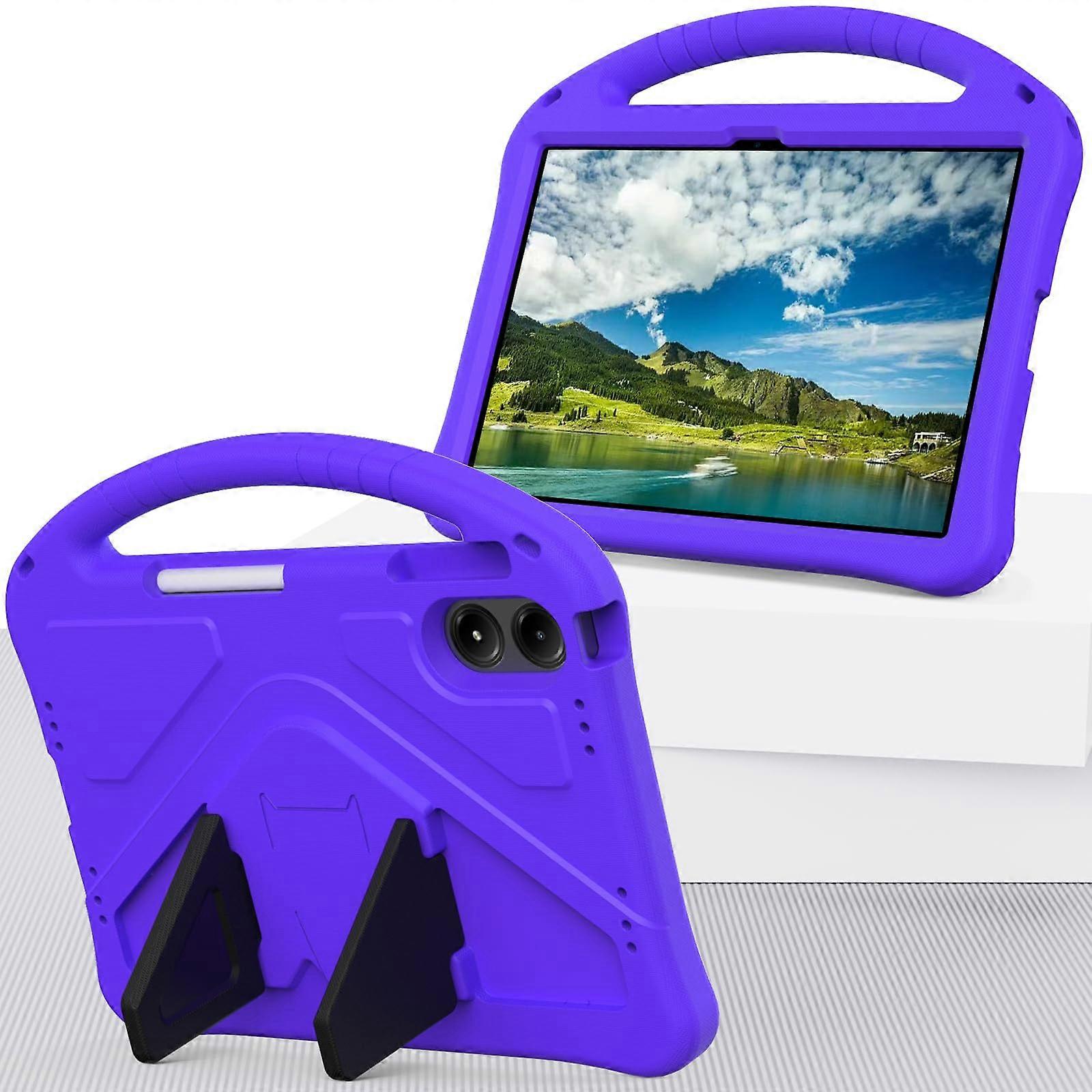 Tablet Case for Huawei MatePad SE 11 Inch for Kids 2024 - Durable EVA Shockproof Handle Stand Cover, Purple