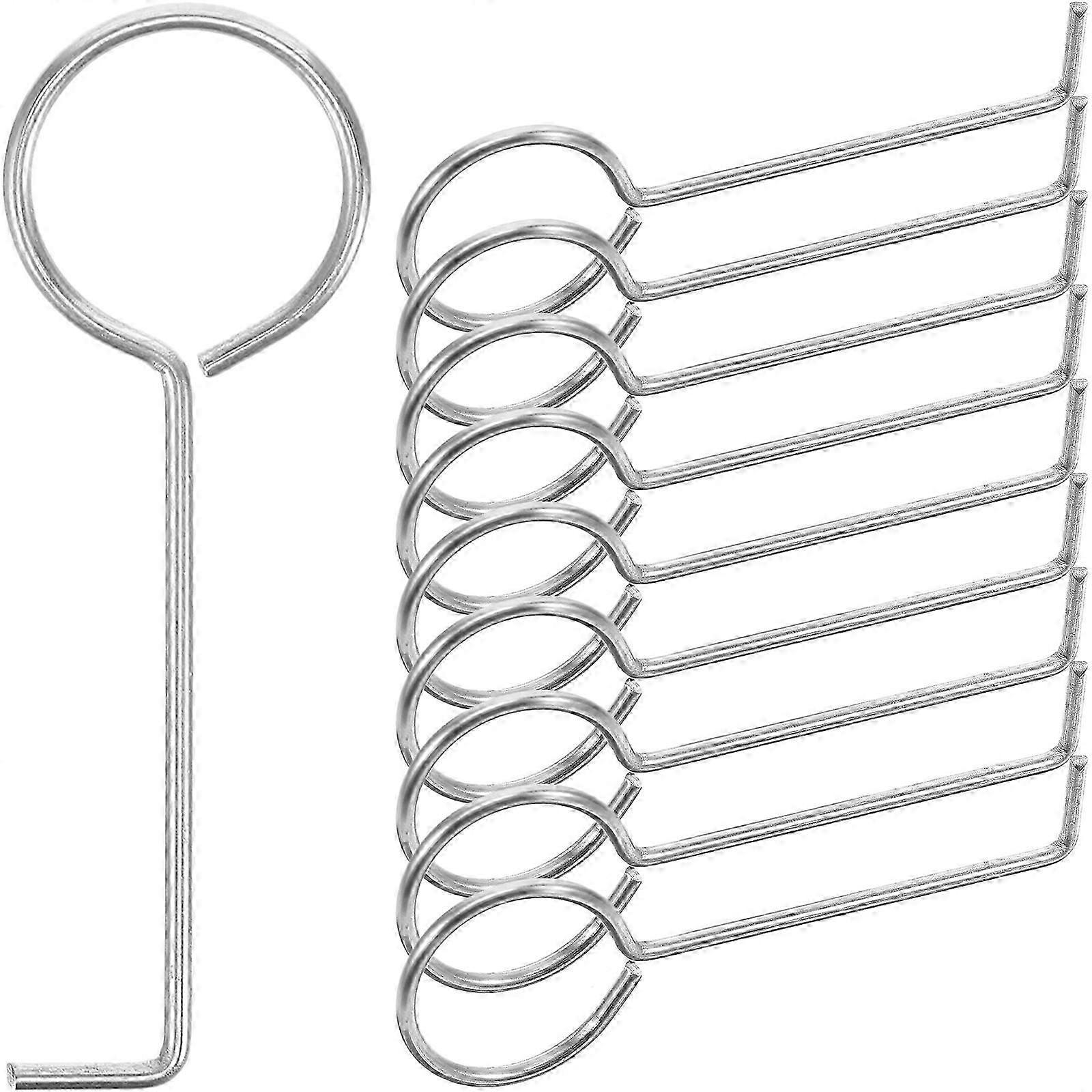 Shower Drain Hooks 10 Pack, Stainless Steel Drain Grate Removal Tool for Bathroom Sink Tub<br>Stainless Steel Shower Drain Cleaning Hooks with Ring De