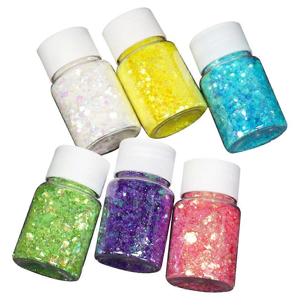 6 Colors Holographic Chunky Glitter Flake Glitters Confetti Sparkles Crafts Sequins Paints Epoxy Resin Filler Art Decor Multi