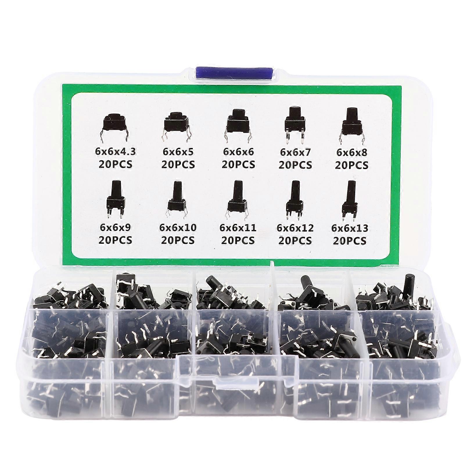 200Pcs Tactile Push Button Switch Mini Controller for TV o Computer Electronic Product