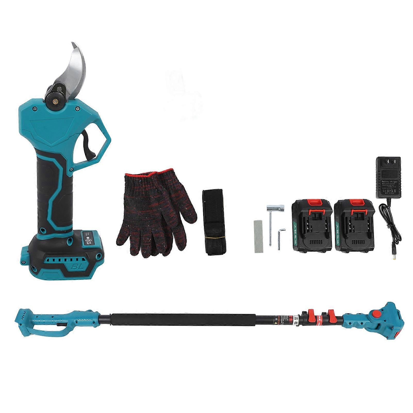 Electric Pruning Shears Kit Professional Cordless Handheld Rechargeable Adjustable with Extension Pole 110‑