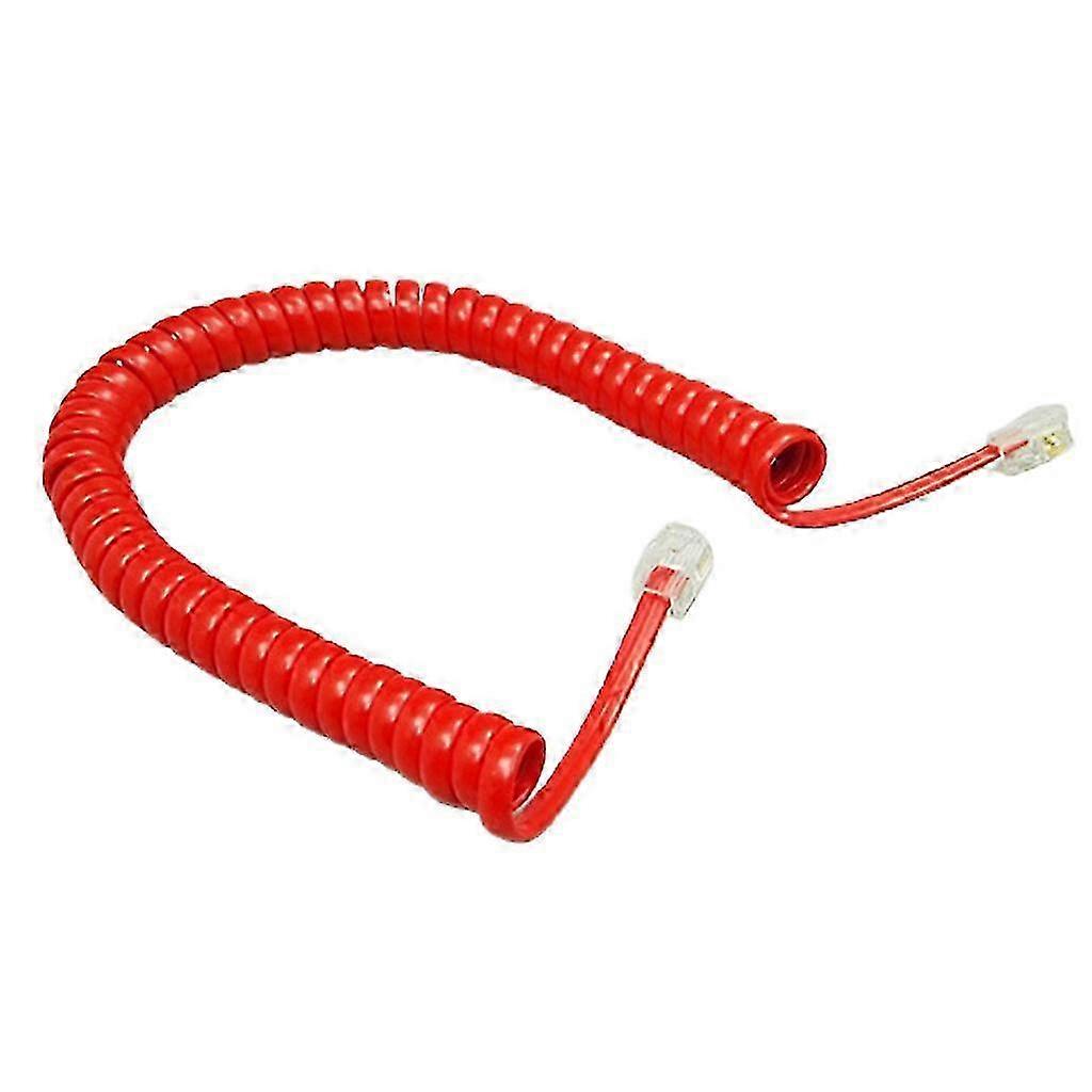 Téléphone RJ9 Cordon bouclé 1.85m Combiné Fil Noir Rouge Blanc