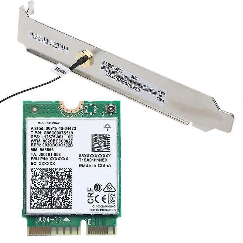 For 9461NGW WiFi Card+Baffle Kit AC 9461 2.4G/5G Dual Band 802.11AC M2 Key E CNVI Bluetooth 5.0 Wireless Adapter