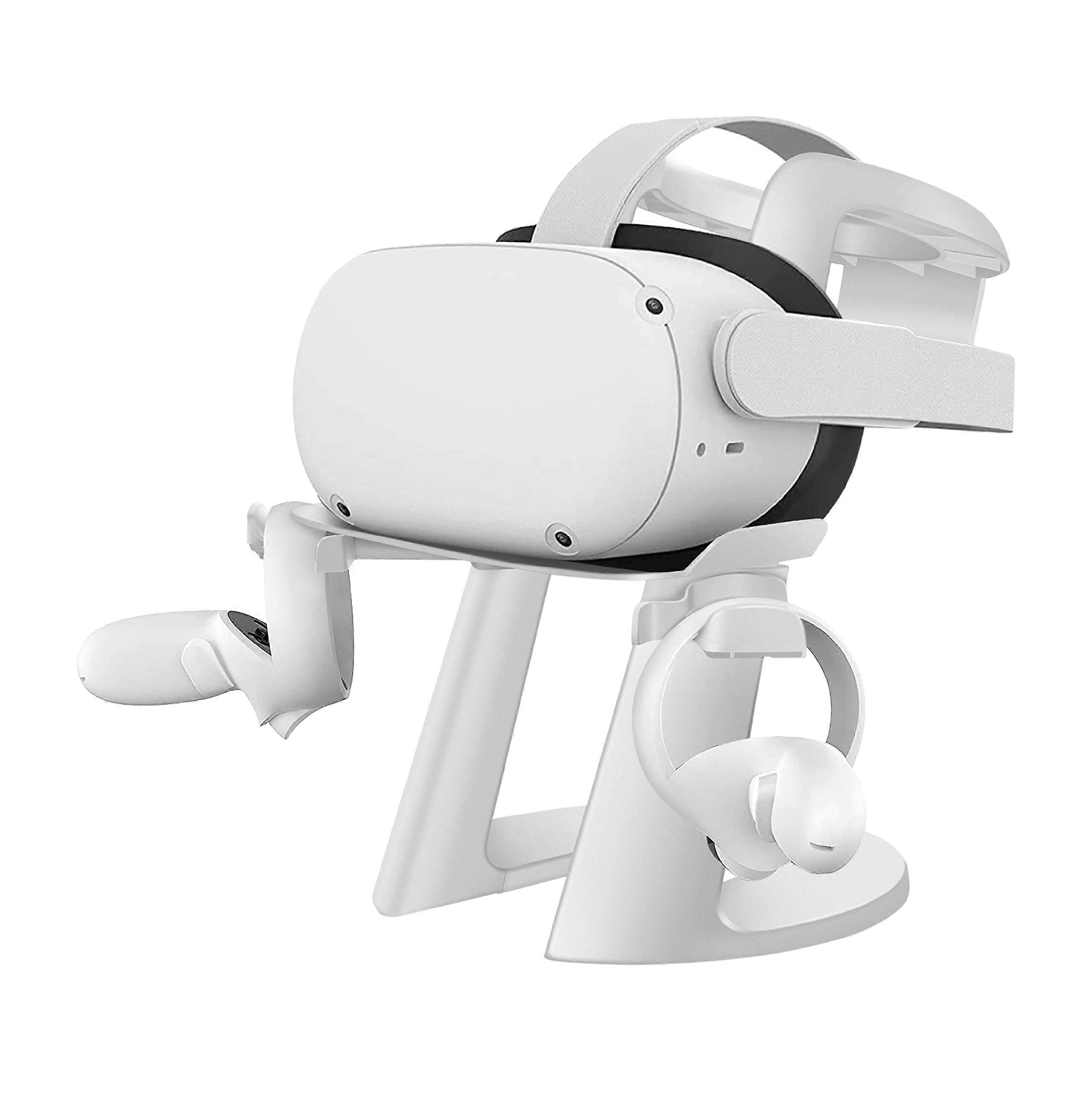 TNP VR Headset Stand for Oculus Quest 2 Holder Touch Controller Display Stand Docking Station White