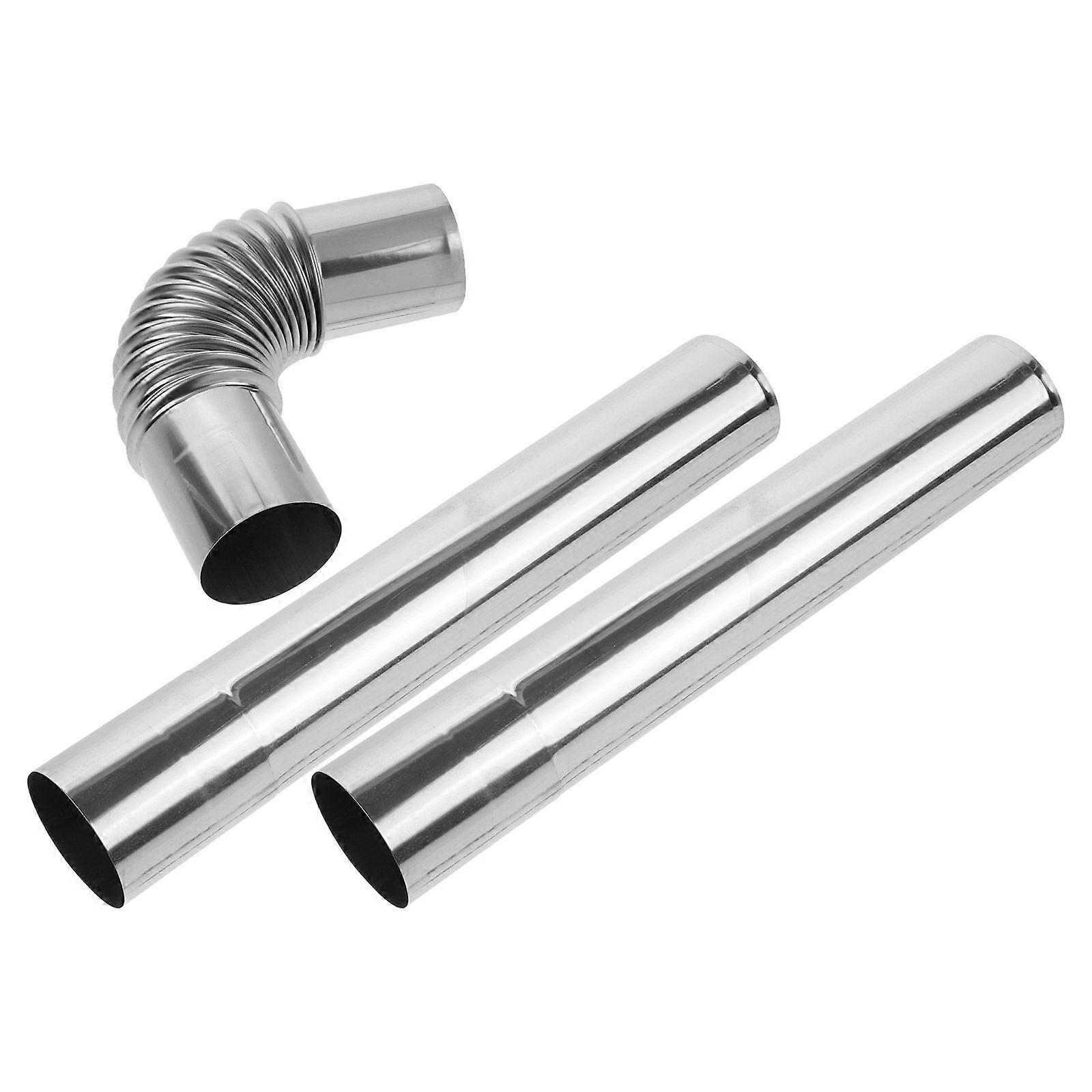 1 set of Chimney Flue Stainless Steel Chimney Round Stove Duct Stove Vent Hose Pipe
