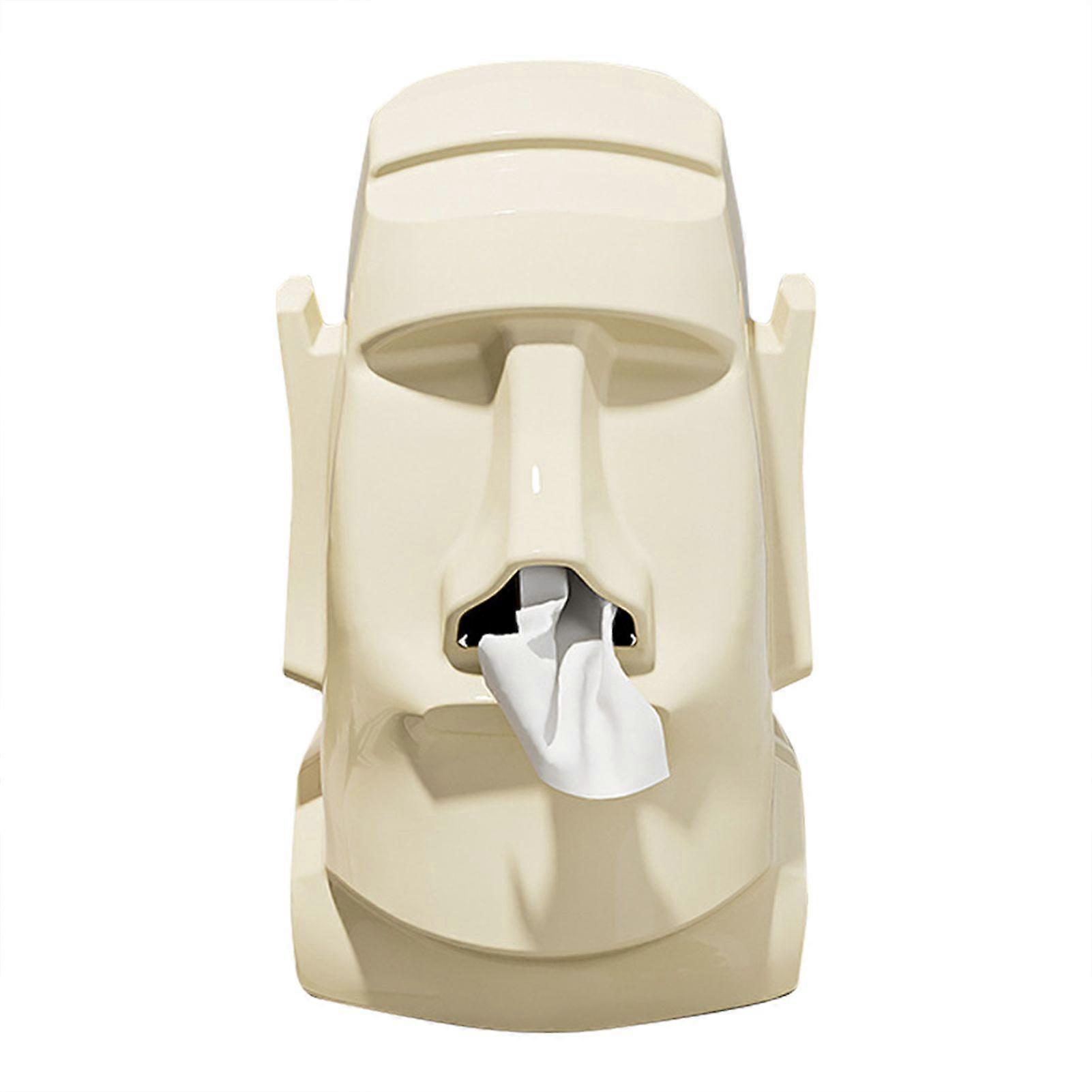 Tissue Box Holder for Bathroom Island Style Statue Design Tissue Box Stylish Desk Napkin Box for Home Car Decor