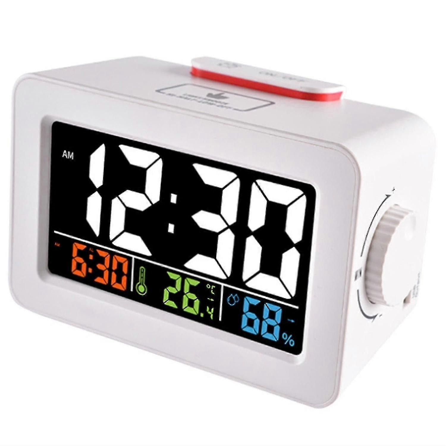 Color Lcd Digital Smart Alarm,with Temperature Hygrometer,white