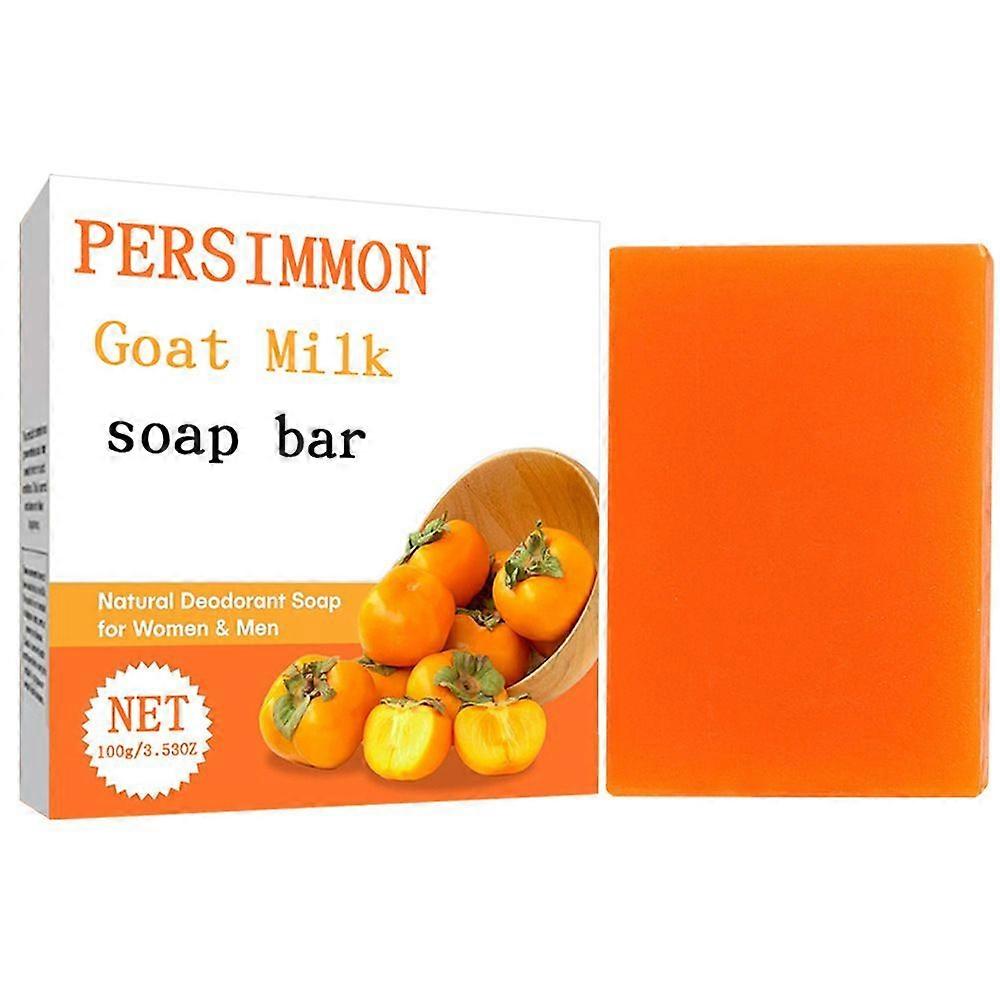 Natural Persimmon Body Soaps Bar for Eliminate Nonenal Odor, Handmade Persimmon Soap For Old People Smell, Persimmon & Goat Milk Soap, Persimmon Body 