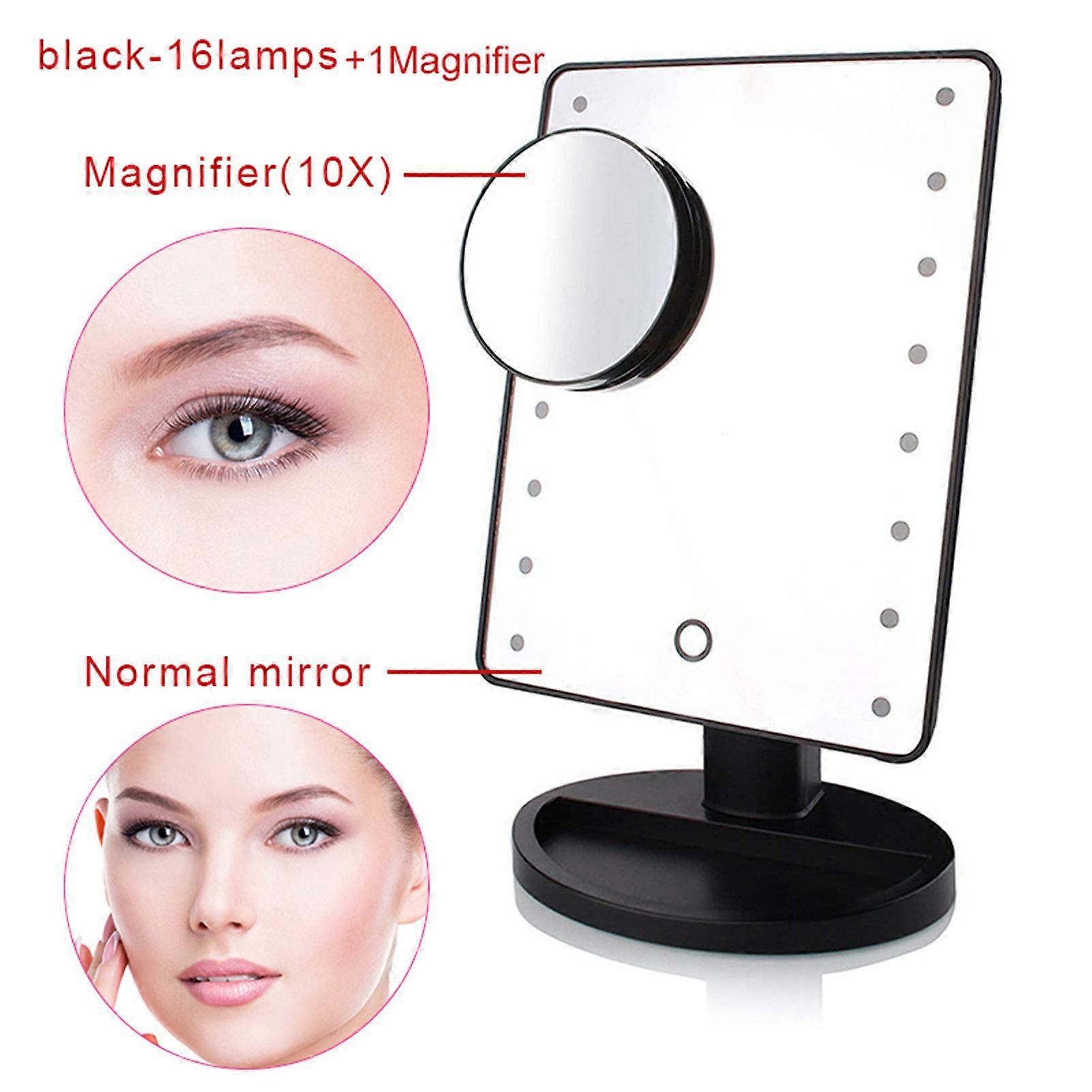 Desktop Folding Makeup Mirror with Light Multi-Angle Rotation Portable