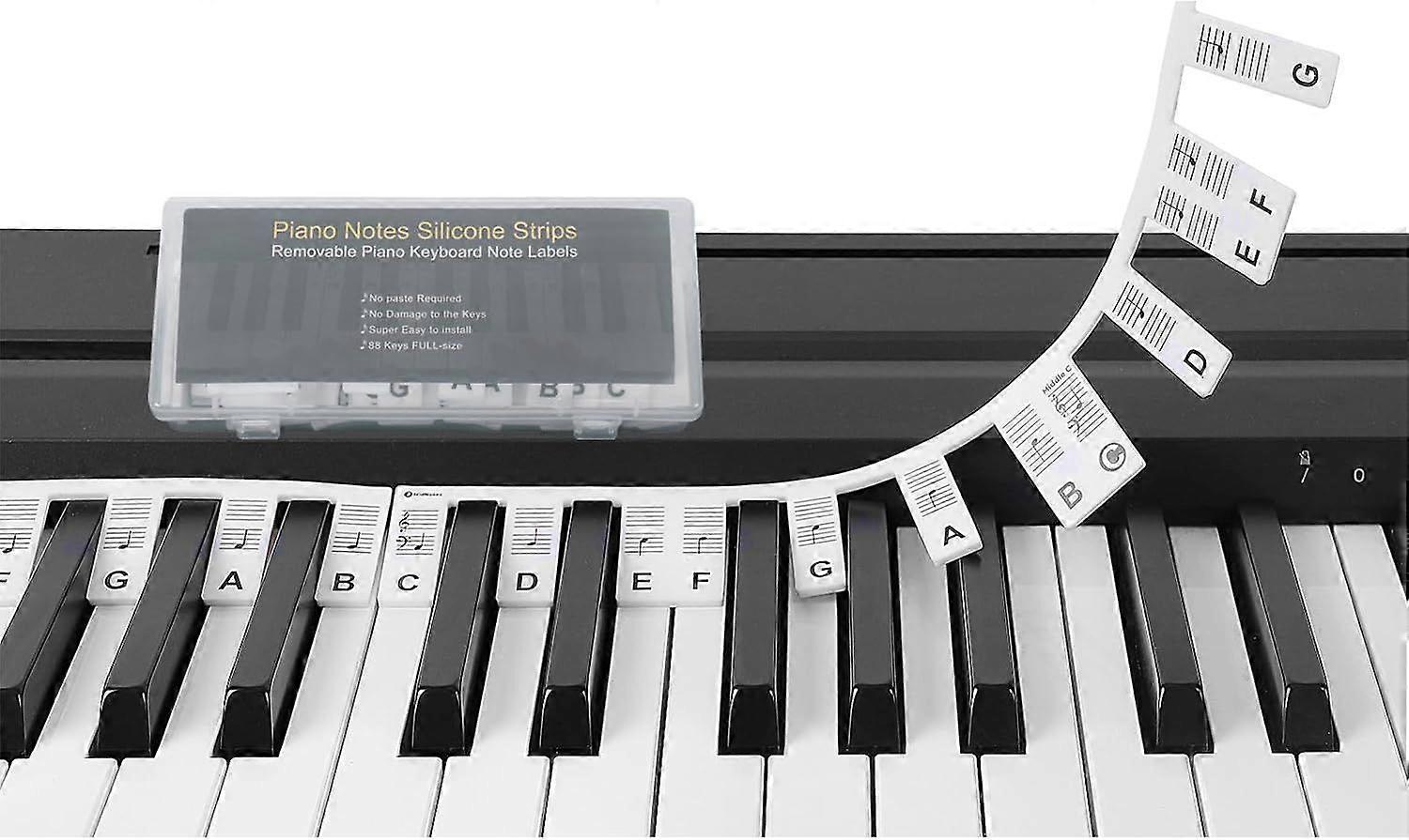 Professional-grade Azymi piano key stickers | Suitable for 88/76/61/54/49/37-key full-size keyboards, precise positioning, scratch-resistant and wear-