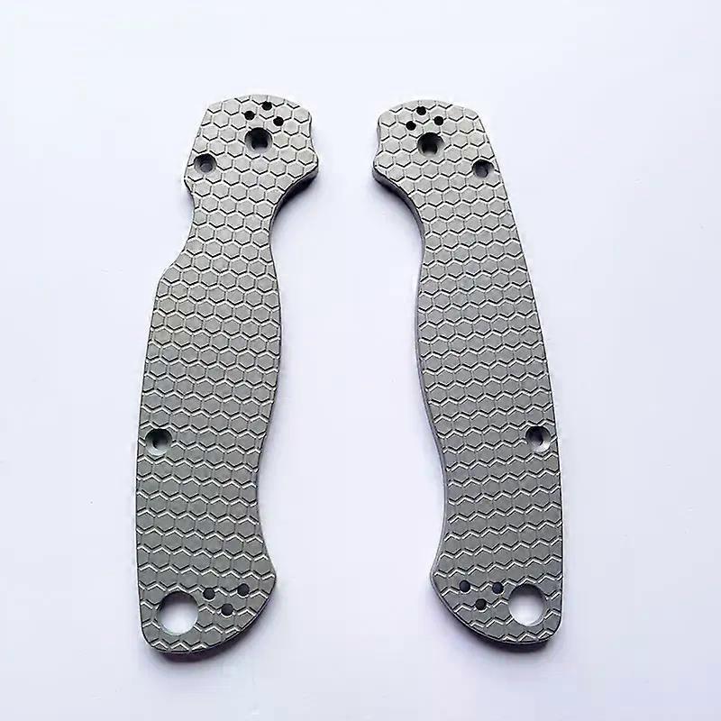 HaKeLai  1pair Titanium Alloy Blade Handle Patch for Spider Para 2 C81 Knife DIY Patch Material Accessories