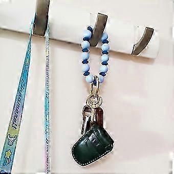 Keychain Bangle Key Chain Silicone Beaded Key Ring Bracelet Elastic