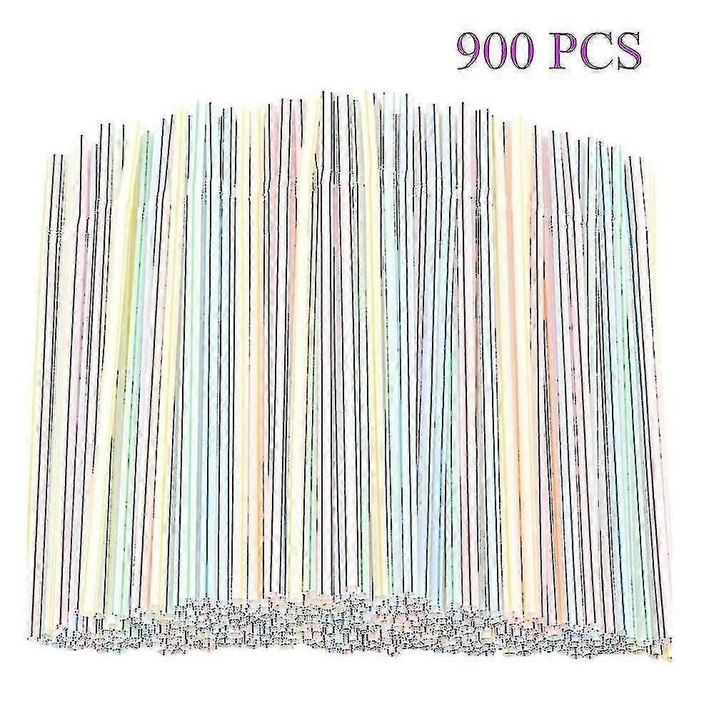 900pcs Disposable Plastic Straws for Parties and Beverage Shops