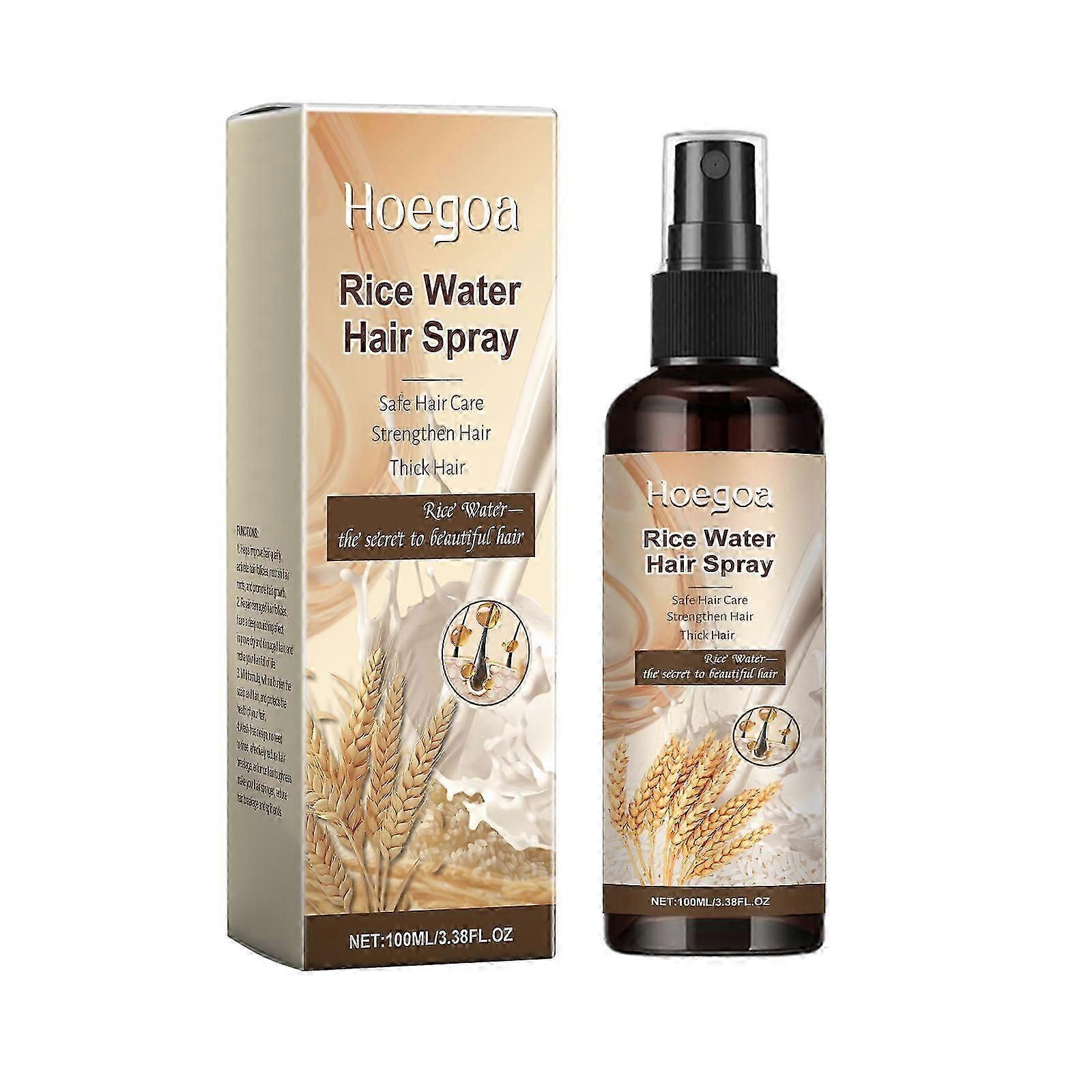 Eau de riz pour la croissance des cheveux, Laque pour cheveux à l’eau de riz, Spray pour l’eau de riz fermentée, Sérum de croissance des cheveux à l’eau de riz avec de l’huile de romarin