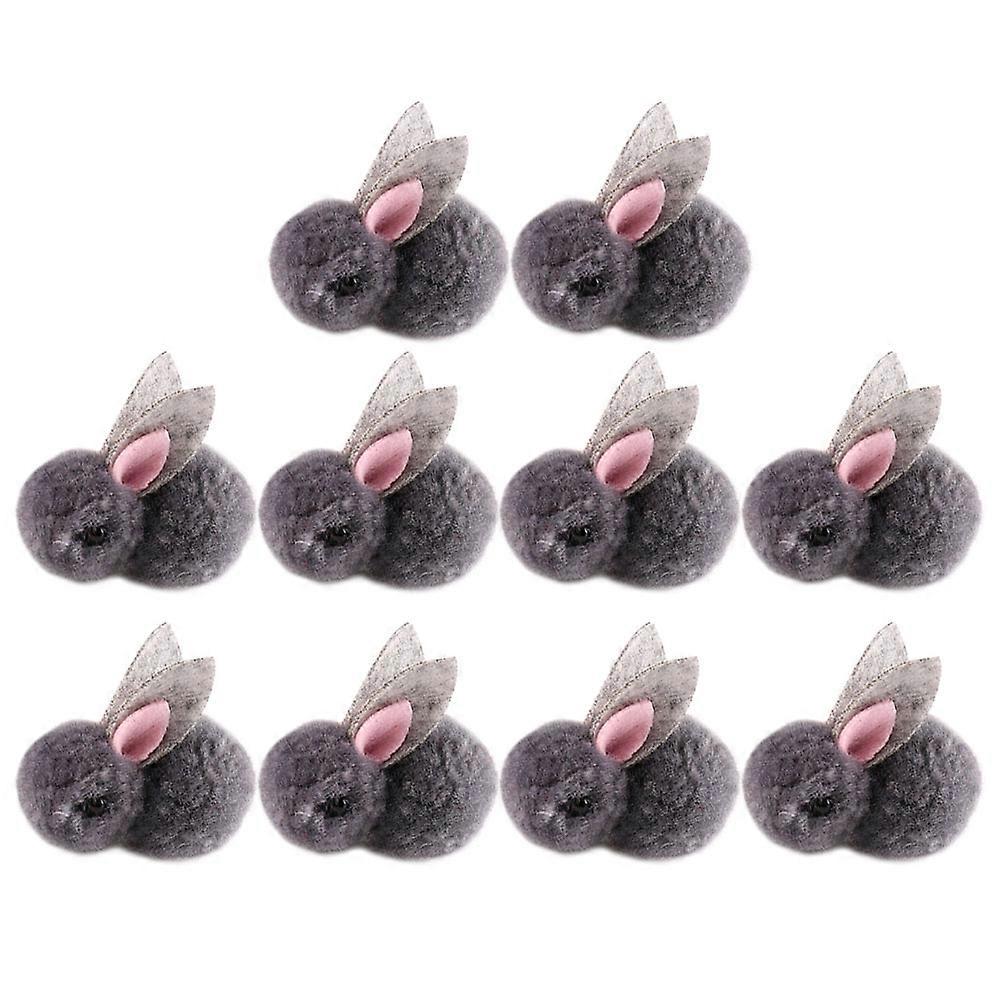 Tiny Rabbit Doll 10Pcs Grey Plush Mini Rabbit Toy for Playing DIY Versatility and Craft Supplies