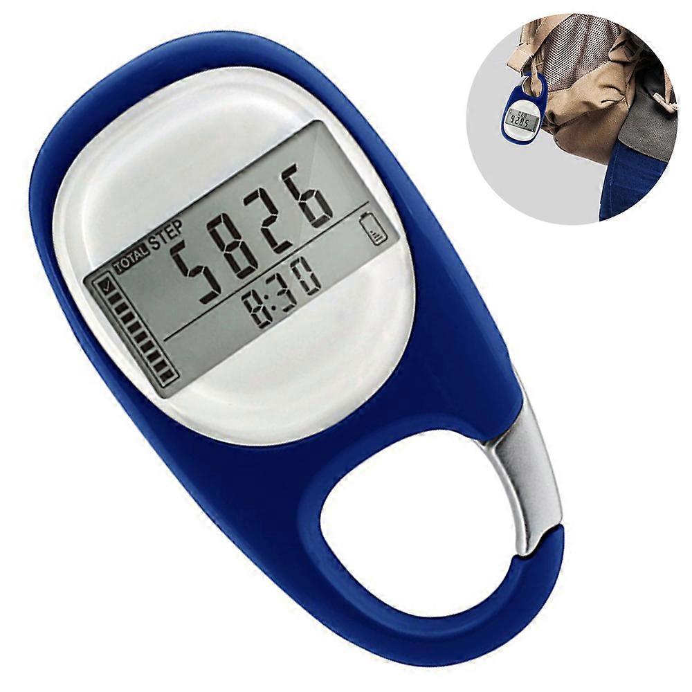 3D Digital Simple Walking Distance Clip on Pedometer Step Counter with Clip,Memory Walking Distance Miles/km Exercise Fitness Activity-Blue