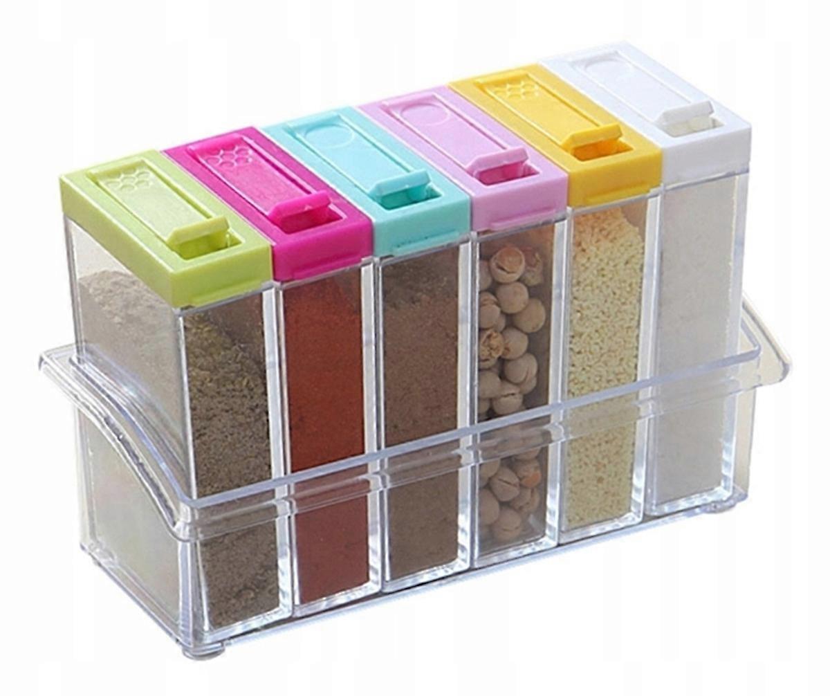Ag474d Set Of 6 Containers For Spices Salt Pepper