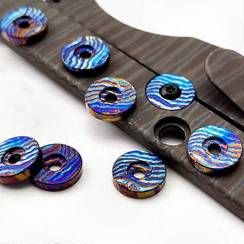 Titanium Damascus Lockbar Stabilizer for Compatible Folding Knives and Accessories such as Strider, Rick Hinderer XM-18, Emerson, and CQC