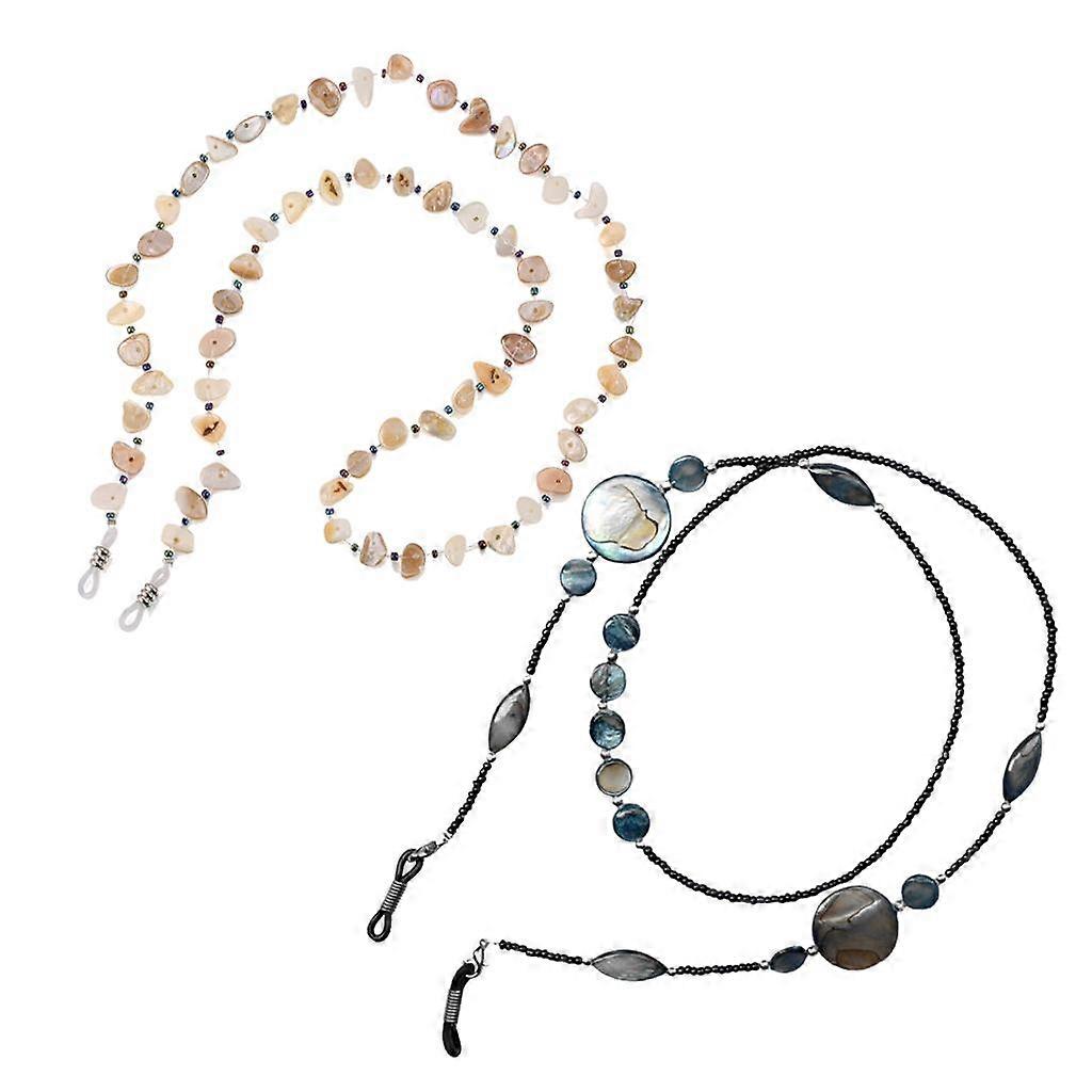 2x Boho Shell Glasses Beads Chain Strap for Spectacle Eyeglasses Sunglasses