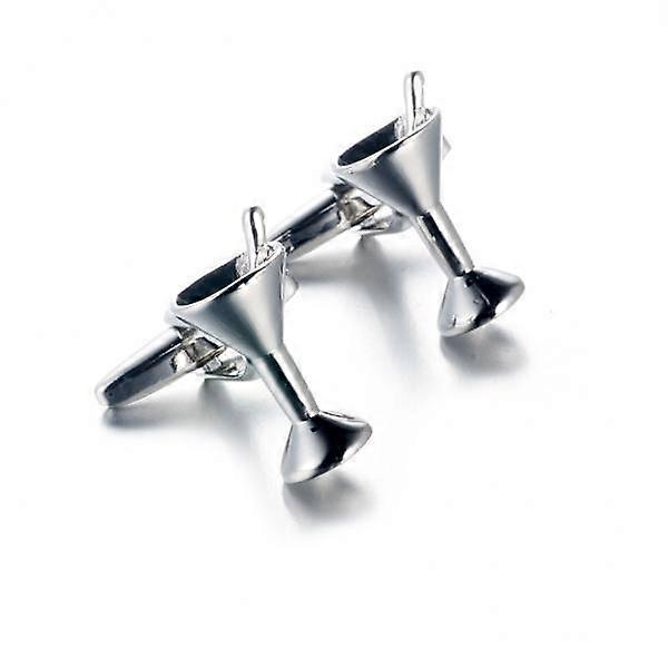 2xカクテルカップメガネカフスボタンシャツカフリンクスメンズアクセサリー