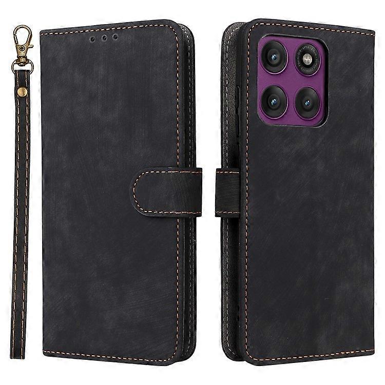 متوافق مع محفظة Motorola Edge 60 Pro 5G Case RFID PU غطاء الهاتف المصنوع من الجلد مع حزام