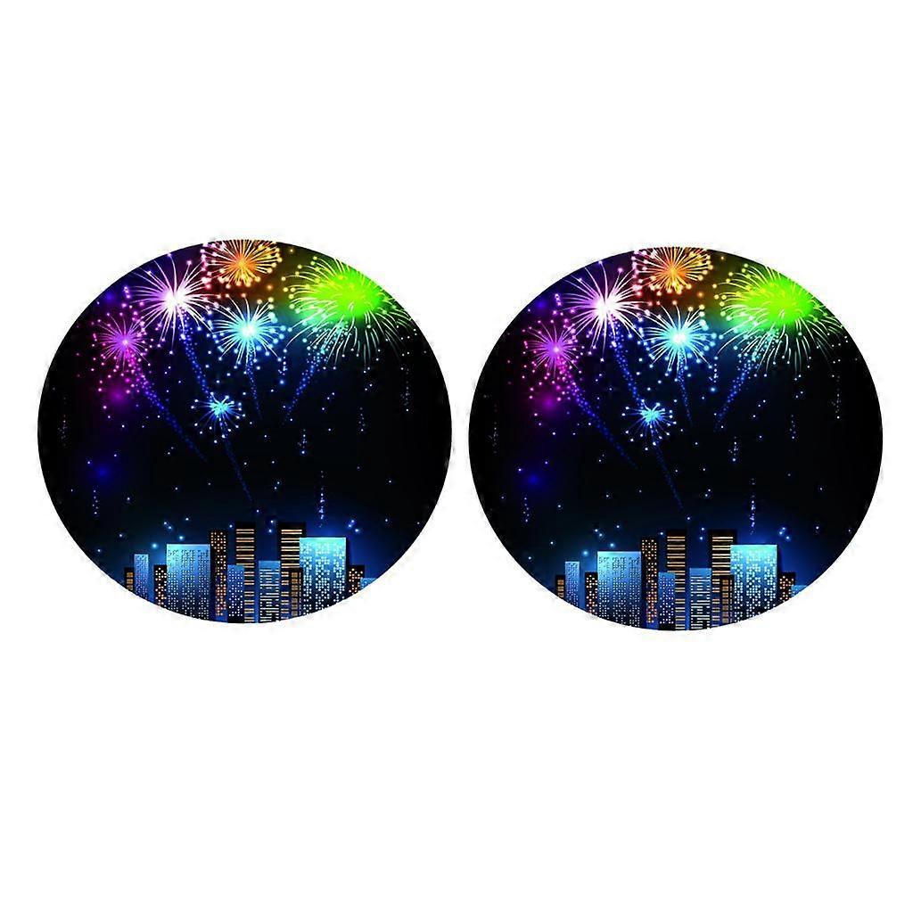 2 Pcs Waterproof Table Cover Colorful Home Tablecloth 47" Round