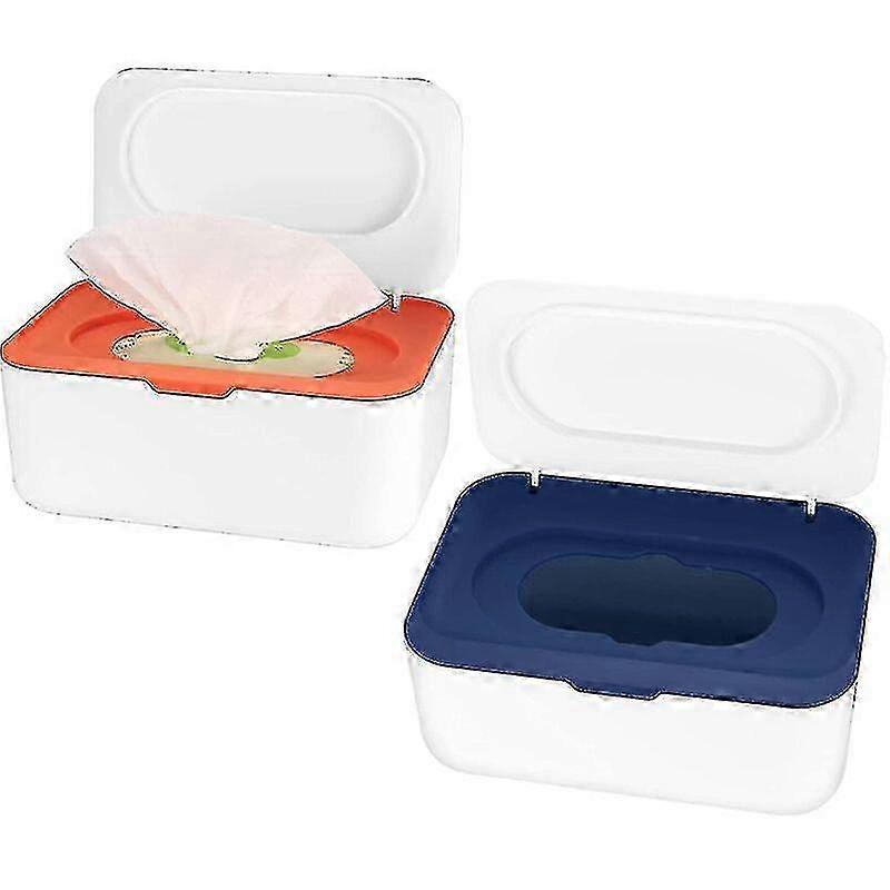 2 Pack Wet Wipes Dispenser Box with Lid for Toilet Paper & Tissue Storage