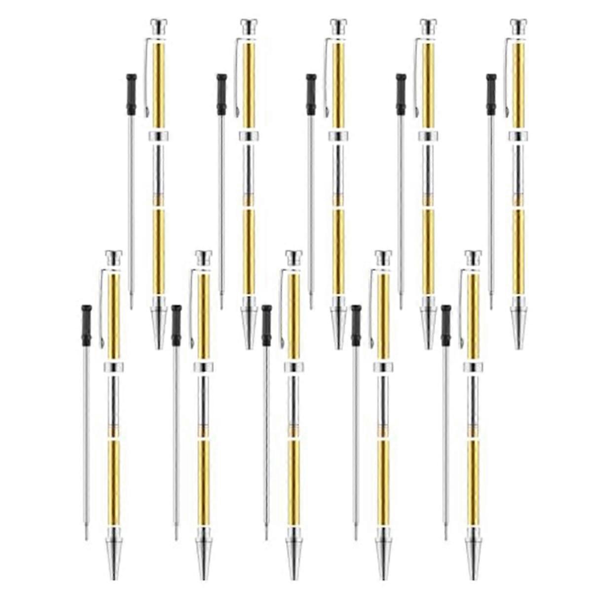 10 Pcs Pen Kits for Wood Turning 7mm Slimline Pen Twist Kit with Refill Lathe Turning Supplies Silv