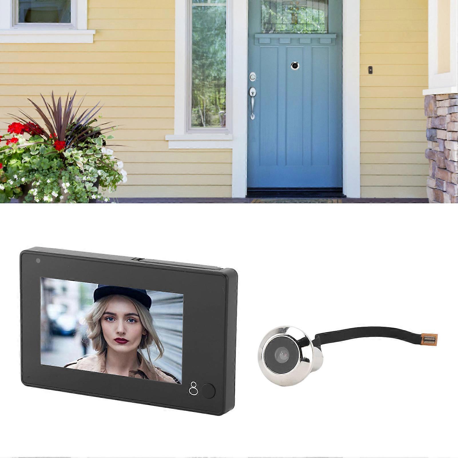 Peephole Camera 4.3 Inch HD Display 145 Degree Wide Angle Colorful IR Motion Detection 1MP Door Viewer Camera 