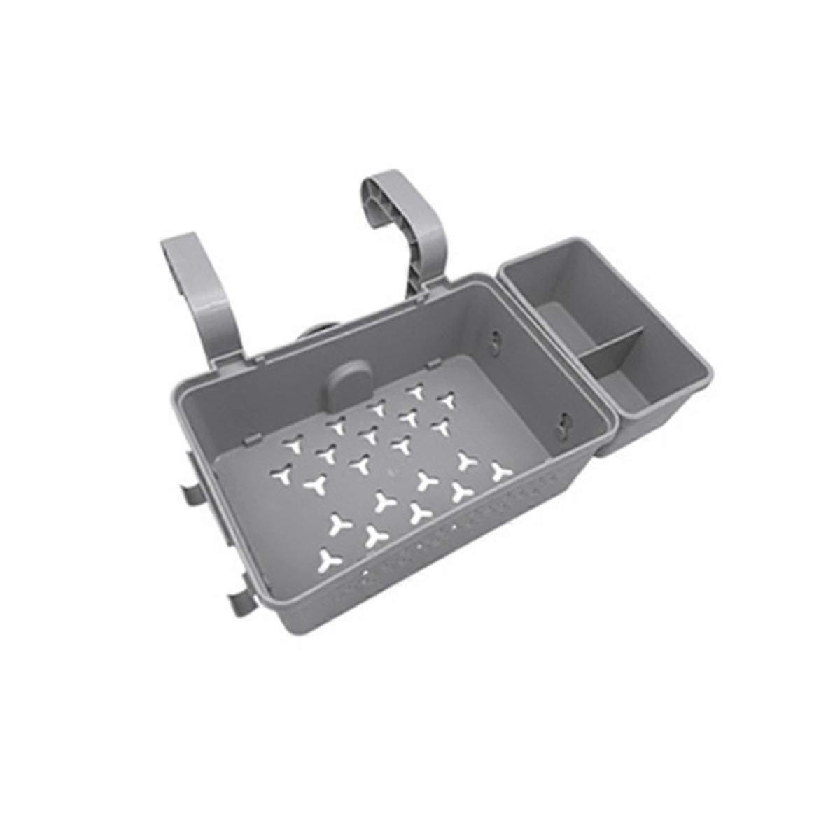 Outdoor Storage Basket with Cup Holder for Poolside Use, Ideal Storage Solution for Above-Ground Pool Areas