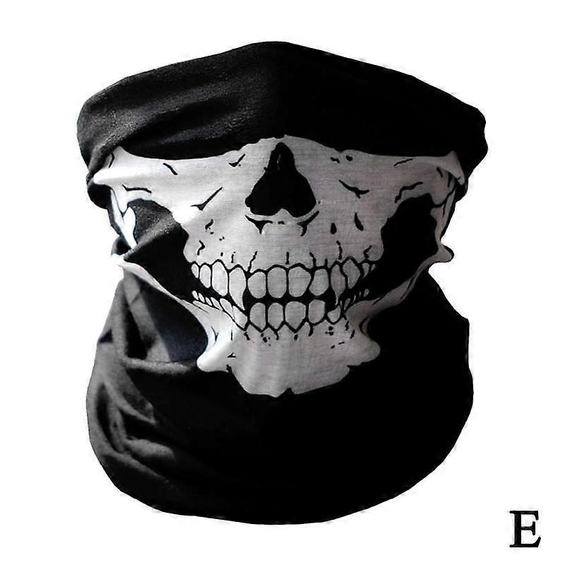 Skull head cover (E) one size $ Halloween mask horror skull chin mask skeleton ghost gloves set performance party dress up new