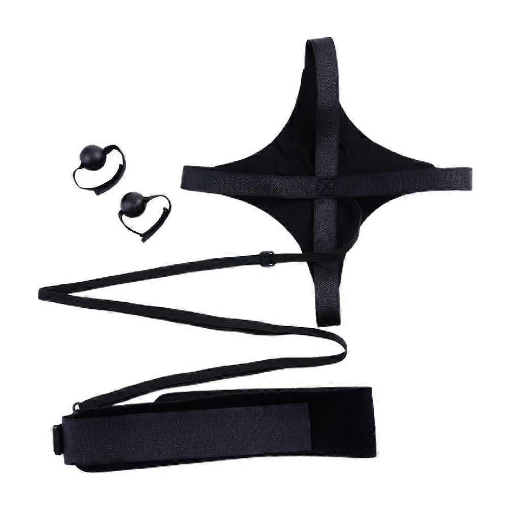 Black (A)$Volleyball practice training belt football training juggling belt elastic swivel pull rope in situ practice auxiliary equipment