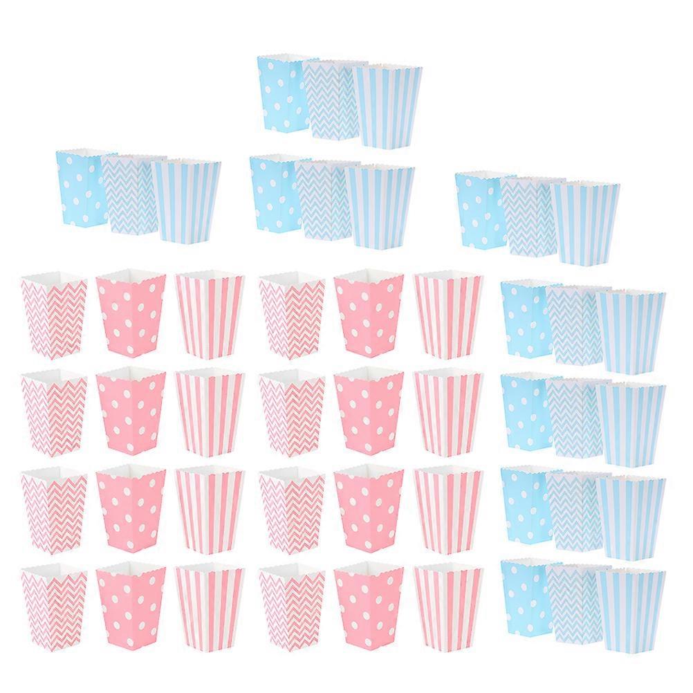 48pcs Paper Popcorn Boxes with Striped & Dotted Snack Containers – Fun and Practical for Parties, Birthdays, Movie Nights, Perfect for Popcorn, Fries