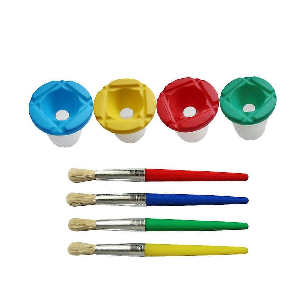 Young artist toolkit with an efficient brush holder and well designed paint cups