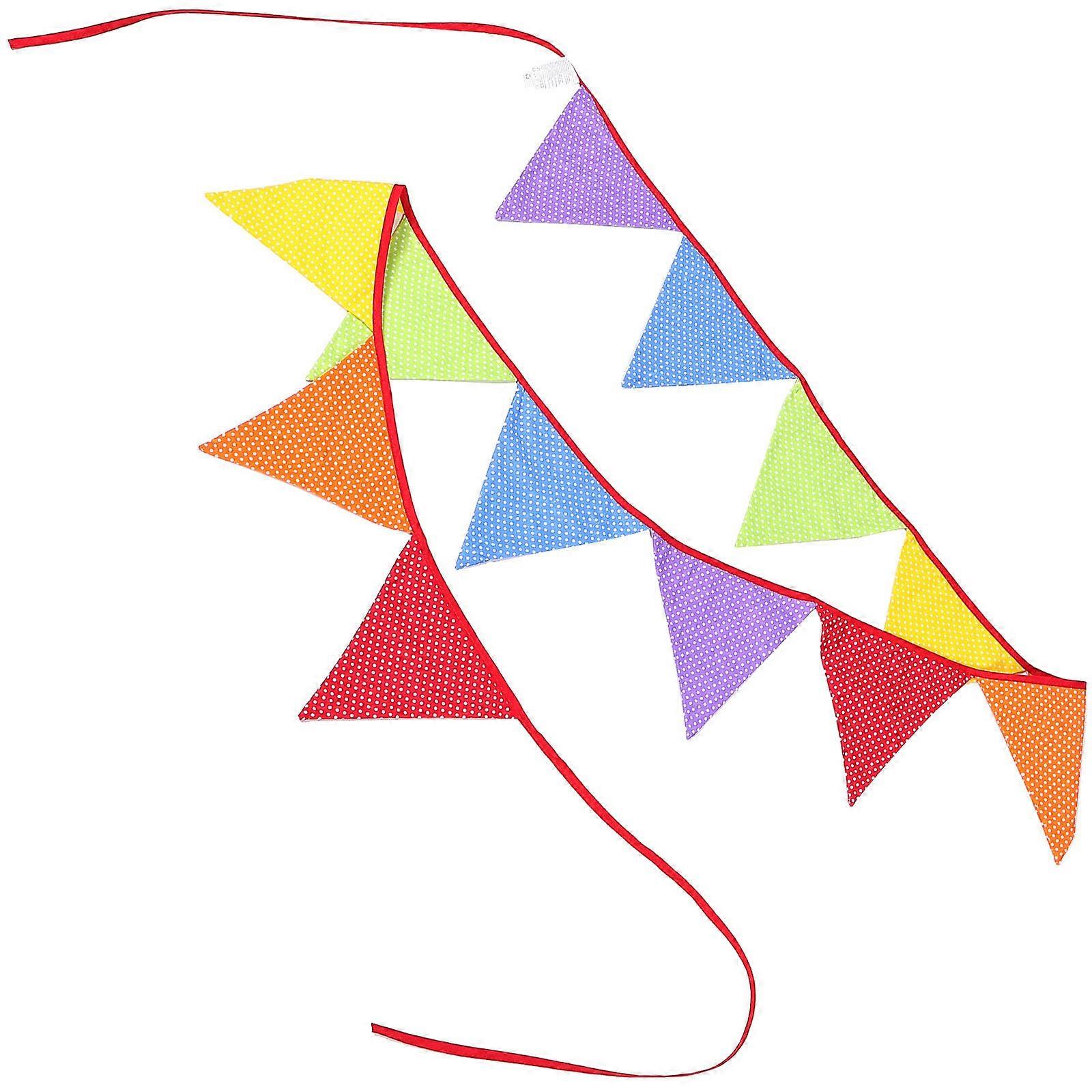 12pcs Triangle Flags Party Bunting Banners for Decoration (Random Color)